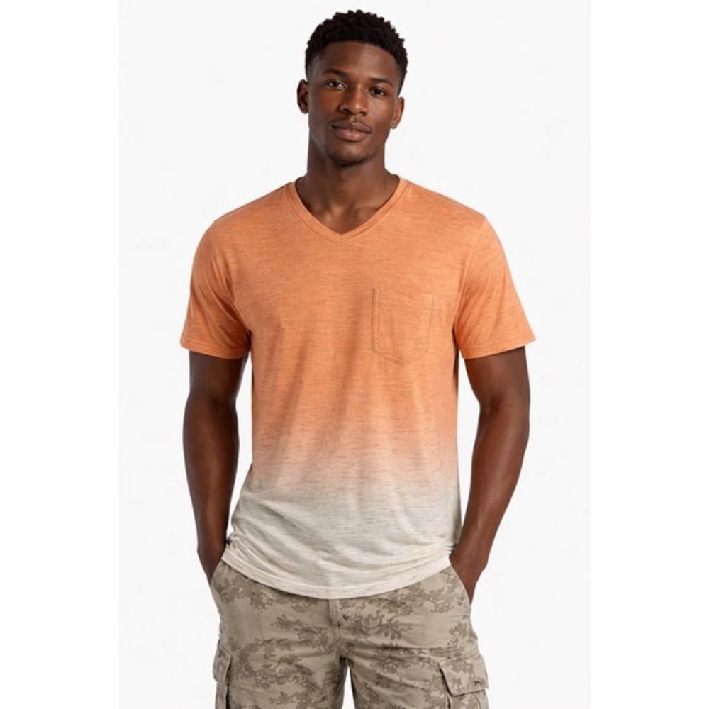 Chip & Pepper California Orange Ombre‎ V-Neck Pocket T-Shirt Space Dye M 87-23